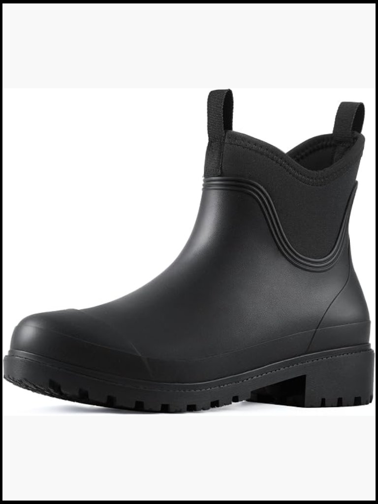 Chelsea Ankle Rain Boots Waterproof Lightweight Comfort Lined Slip On Mud